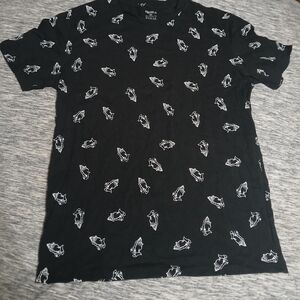 Forever 21 Black Tee with White Hand Pattern